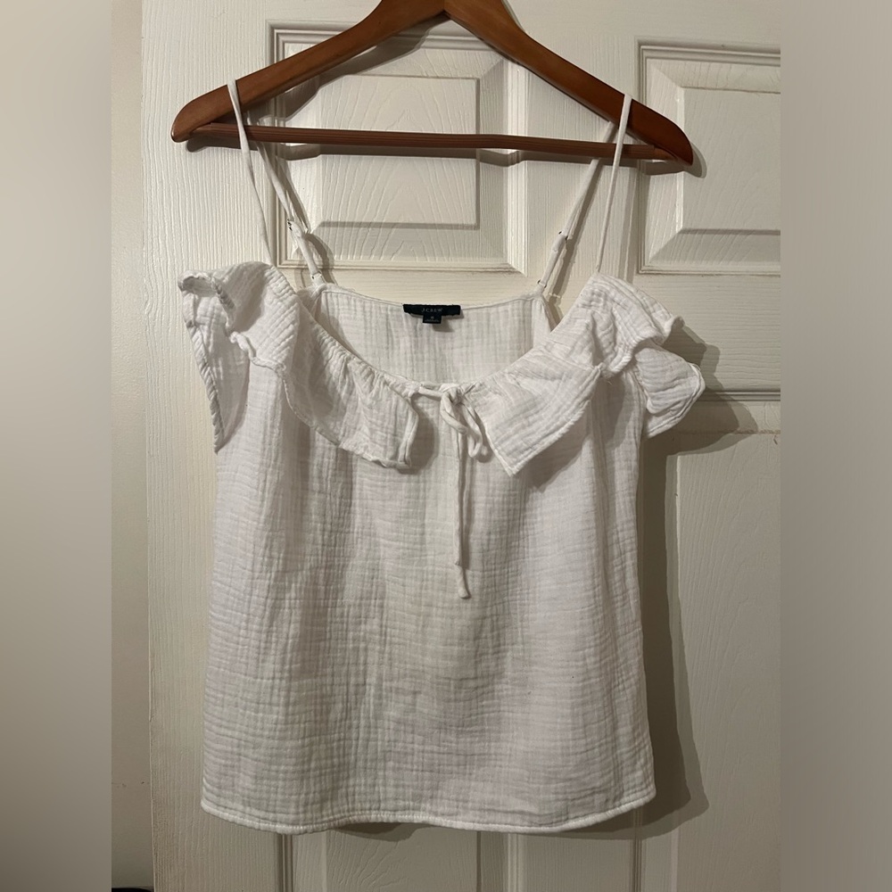 J.crew ladies small gauzeruffled white cami